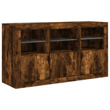 Sideboard with LED Lights Smoked Oak 123x37x67 cm 3209062
