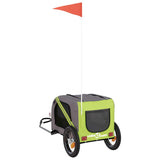 Pet Bike Trailer Green and Grey Oxford Fabric and Iron 93871