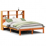 Bookcase Bed without Mattress Wax Brown 120x190 cm Small Double Solid Wood Pine 3322574