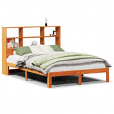 Bookcase Bed without Mattress Wax Brown 120x190 cm Small Double Solid Wood Pine 3322574