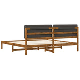 Bed Frame with Upholstered Headboard Natural and Dark Grey 3405050