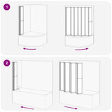 Shower Screen Folding Other Manual Black 168 x 140 cm Aluminium 42009756