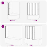 Shower Screen Folding Black 168 x 140 cm Aluminium 42009756