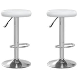 Bar Stools 2 pcs White Faux Leather 333097