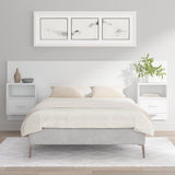 Bed Headboard with Cabinets White Engineered Wood 3115692