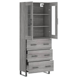 Highboard Grey Sonoma 69.5x34x180 cm Engineered Wood 3198431