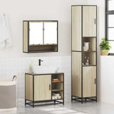 3 Piece Bathroom Furniture Set Sonoma Oak Engineered Wood 3301116