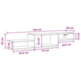 Wall-mounted TV Cabinet Wall-Mounted White 150 x 28 x 26 cm 8005989