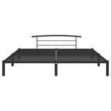 284661 Bed Frame without Mattress Black Metal 180x200 cm Super King