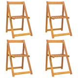 Garden Chair Set of 4 Natural Wood Solid Acacia Wood Standard 319189