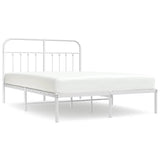 Metal Bed Frame without Mattress with Headboard White 135x190cm 352626