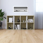 ZNTS Book Cabinet/TV Cabinet White and Sonoma Oak 36x30x114 cm Engineered Wood 800158