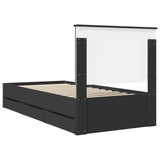 Bed Frame with Drawer Black 90 x 200 cm Engineer Wood 3411153