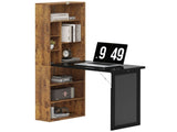 Folding Desk with Blackboard Multi-function Computer Office Workstation Side Shelf for Home Office, T3398P343631