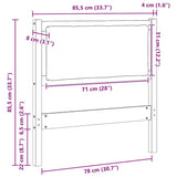 Headboard Other Brown 80 cm Solid pine wood 878980