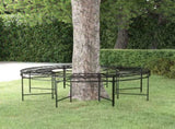 Tree Bench Black Steel Large Durable Tree Bench Round 318821