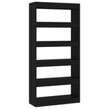 Book Cabinet/Room Divider Black 80x30x166 cm Engineered Wood 811719