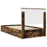 Storage Bed with Drawer Smoked Oak 100 x 200 cm Engineered Wood 3411240