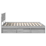 Bed Frame Grey Sonoma 160 x 200 cm Solid Pine Wood 3410578