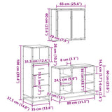 3 Piece Bathroom Furniture Set Smoked Oak Engineered Wood 3301032