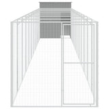 Dog House with Run Light Grey 165x1271x181 cm Galvanised Steel 3189108