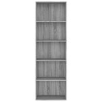 ZNTS 5-Tier Book Cabinet Grey Sonoma 60x30x189 cm Engineered Wood 815400