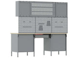 Work Cabinet with Drawer 8 pcs Red Engineered Wood and Steel 3321467