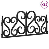 Lawn Edgings 17 pcs Black 10 m PP 318301