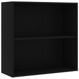 ZNTS 2-Tier Book Cabinet Black 80x30x76.5 cm Engineered Wood 801000