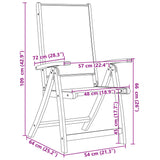 Folding Garden Chairs 8 pcs Solid Wood Acacia and Textilene 3279243