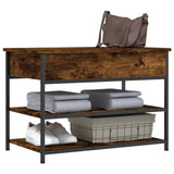 Shoe Bench Smoked Oak 70x42.5x50 cm Engineered Wood 839030