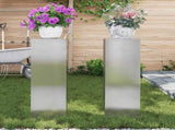 Plant Stand 2 pcs Silver 24 x 24 x 75 cm Stainless steel 865824