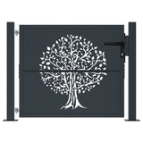 Garden Gate Anthracite 105x80 cm Steel Tree Design 153154
