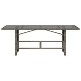 Garden Table Grey Poly Rattan Large Durable Garden Table 365306