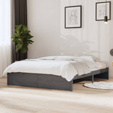 Bed Frame without Mattress Grey Solid Wood 135x190 cm Double Double 814926