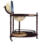 ZNTS Freestanding Globe Bar Wind Stand Eucalyptus Wood Green 320907