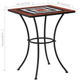 Mosaic Bistro Table Terracotta and White 60 cm Ceramic 46708