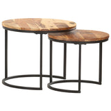 Nesting Tables 2 pcs Solid Acacia Wood 286186