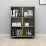Book Cabinet HAMAR Light Grey 85x35x112 cm Solid Wood Pine 340487