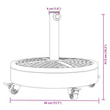 Parasol Base with Wheels for 38 / 48 mm Poles 27 kg Round 4007985