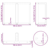 Dining Table Legs T-Shaped 2 pcs Black 100x35x cm Steel 4013068