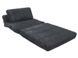3 in 1 Convertible Corduroy Floor Sofa Bed, Oversized Fold Out Chaise Lounge with High Density T5592P539605