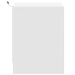 ZNTS Bedside Cabinet with LED Lights White Engineered Wood 852047