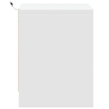 Bedside Cabinets with LED Lights 2 pcs White Engineered Wood 852048