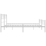 Metal Bed Frame without Mattress with Footboard White 193x203cm 355536