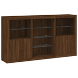 Sideboard with LED Lights Brown Oak 181.5x37x100 cm 3209183