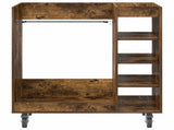 Golf Cabinet with Wheel Plain Smoked Oak 90 x 45 x 98 cm 899467