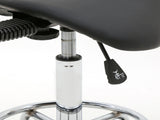 Saddle Shape Adjustable Salon Stool with Back Black 77528035