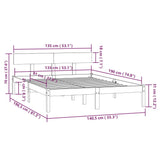 Bed Frame without Mattress Black Solid Wood Pine Double 810126