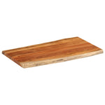 ZNTS Table Top 100x60x2.5 cm Rectangular Solid Wood Acacia Live Edge 370622